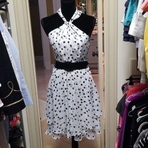 Black and white polka dot dress